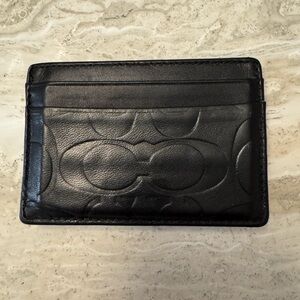 COACH Men’s Black Embossed Card Holder and Money Clip